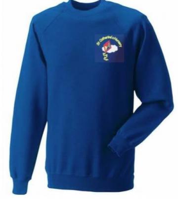 Sweatshirt Royal with Nursery Logo (Russell)
