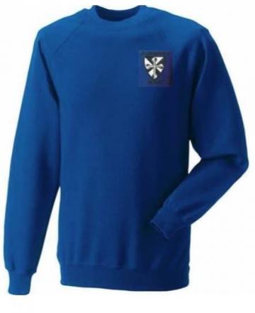 Sweatshirt Royal with School Logo (Russell)