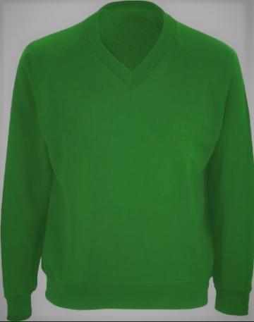 V Neck Sweatshirt Emerald (Beezer)