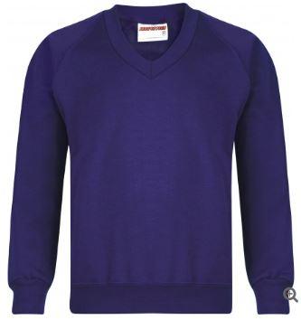 V Neck Sweatshirt Purple (Beezer)
