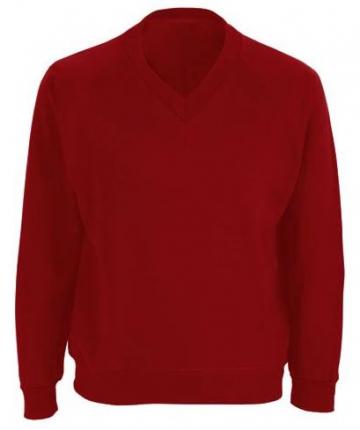 V Neck Sweatshirt Red (Sportex)