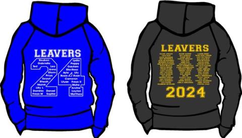Leavers Hoodie - School logo plus initials on front & names print on back (Banner)