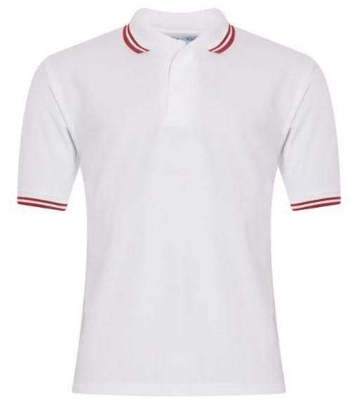 Tipped Polo Shirt White Red Banner Buy School Uniform and Workwear from Tots To Teams