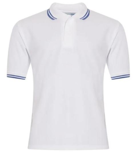 Tipped Polo Shirt White/Royal (Banner)