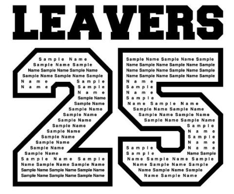 Leavers T-shirt - School logo on front & names print on back (Banner)