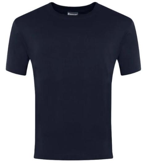 P.E. T-Shirt Navy - Printed (Banner)
