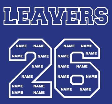 Leavers T-shirt Child Sizes - School logo on front & names print on back (Banner)