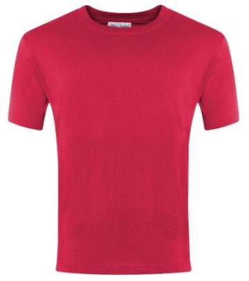 Cotton T-Shirt Red with Print on back - Red Dragons (Banner)