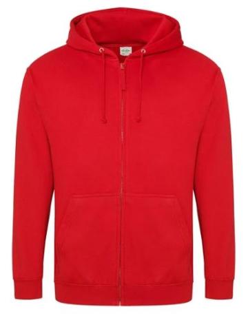 Zip Hoodie Fire Red with Print on back - Red Dragons (AWD JH50J)