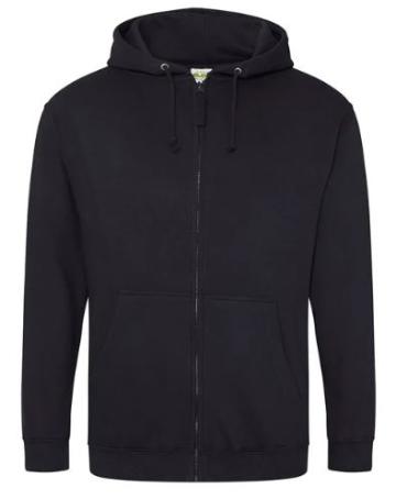 Zip Hoodie Black with Print on back - 'Anshin Evolved' (AWD JH50J) 