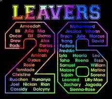 Leavers T-shirt Child Sizes - School logo on front & names print on back (Banner)