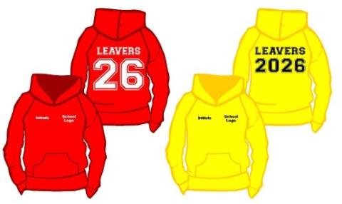 Leavers Hoodie Child Sizes - School logo plus initials on front & solid print on back (Gildan)
