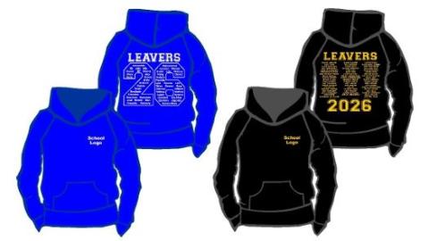 Leavers Hoodie Child Sizes - School logo on front & names print on back (AWD)