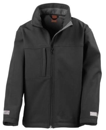 Softshell Jacket Black with Print on back - 'Anshin Evolved' (R121J)  