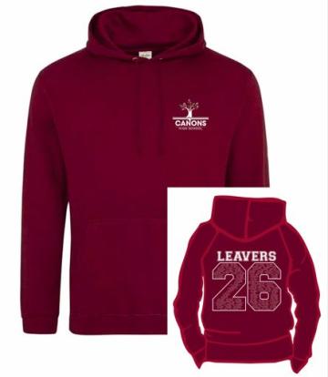 Hoodie Burgundy + Leavers Print (AWD JH001)