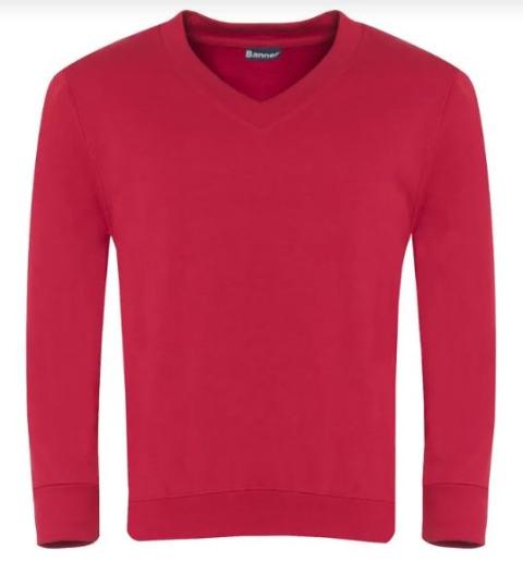 V Neck Sweatshirt Red (Banner)