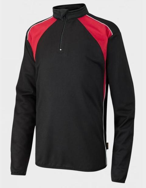 Encore 1/4 Zip Top Black/Scarlet (Falcon ZR45)   